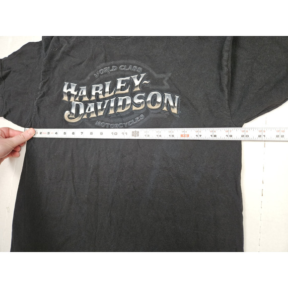 Harley Davidson Skull Shirt Men's Size Large Nevada HD Wings Double Sided Y2K - Picture 4 of 8